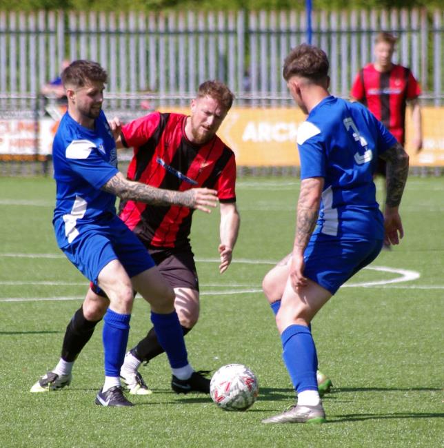 Rhys Dalling in the thick of the action